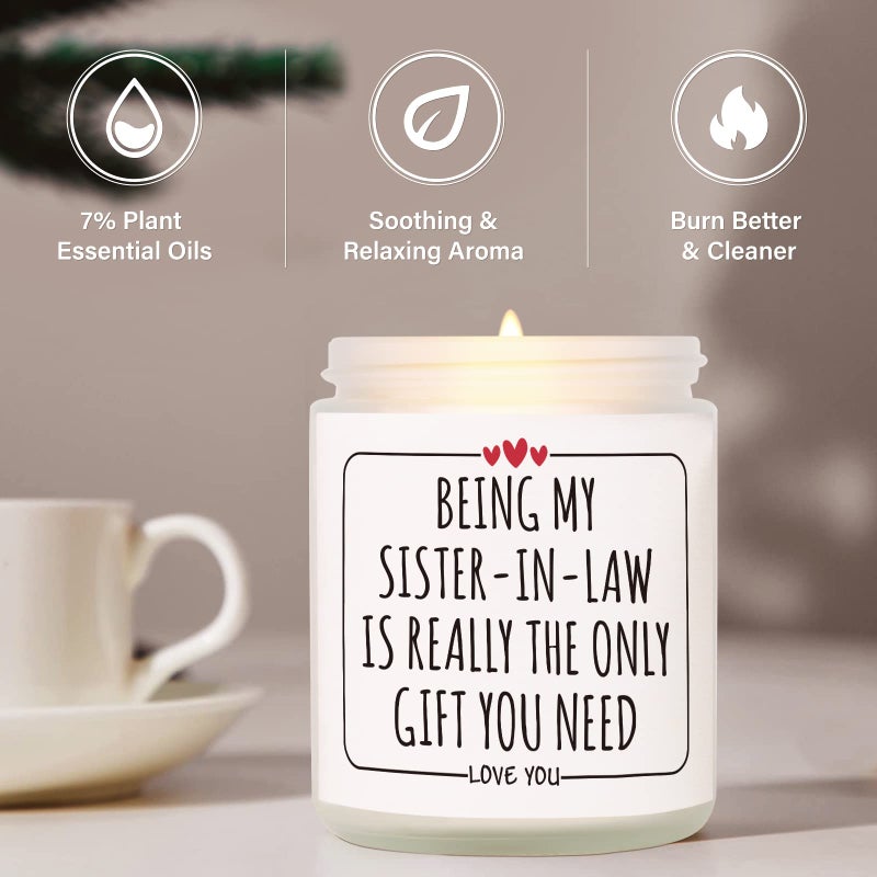Afterprints Sister in Law Gifts  Scented Candle for Sister-in-Law Christmas  Sister in Law Birthday Gifts  Funny Gifts for Sister in Law on Thanksgiving  Mothers Day  Soy Wax Candles Present - Image 5